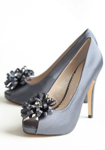 Vintage Wedding Shoes For Sale
 Chantelle Embellished Heels In Midnight Blue