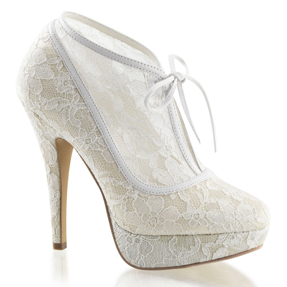 Vintage Wedding Shoes For Sale
 Ivory f White Lace Bridal Vintage Victorian Wedding