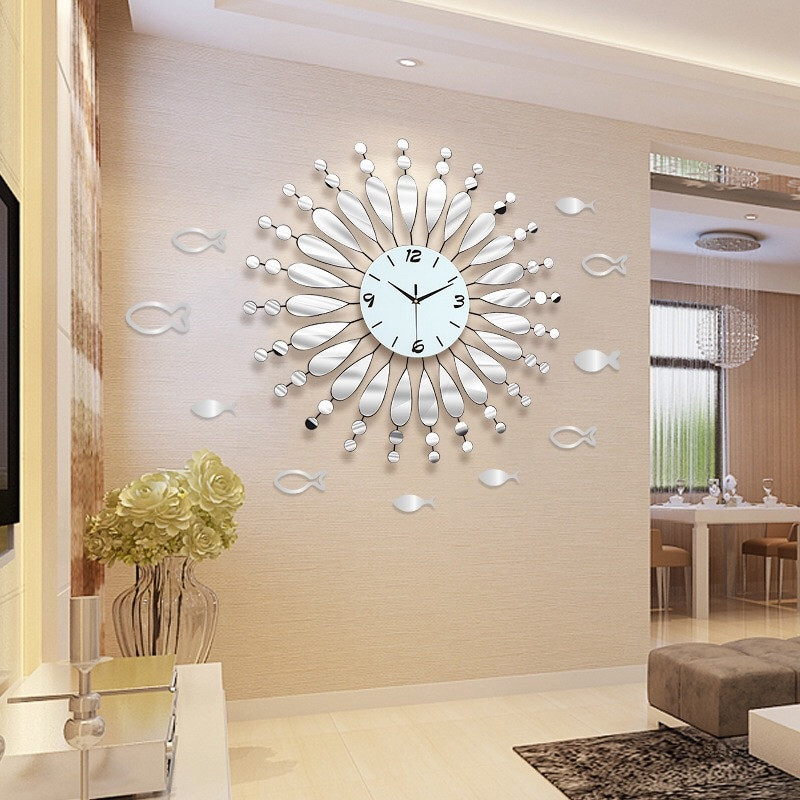 Wall Clock For Living Room
 3D Wall Clock Modern Design Living Room Acrylic Mirror
