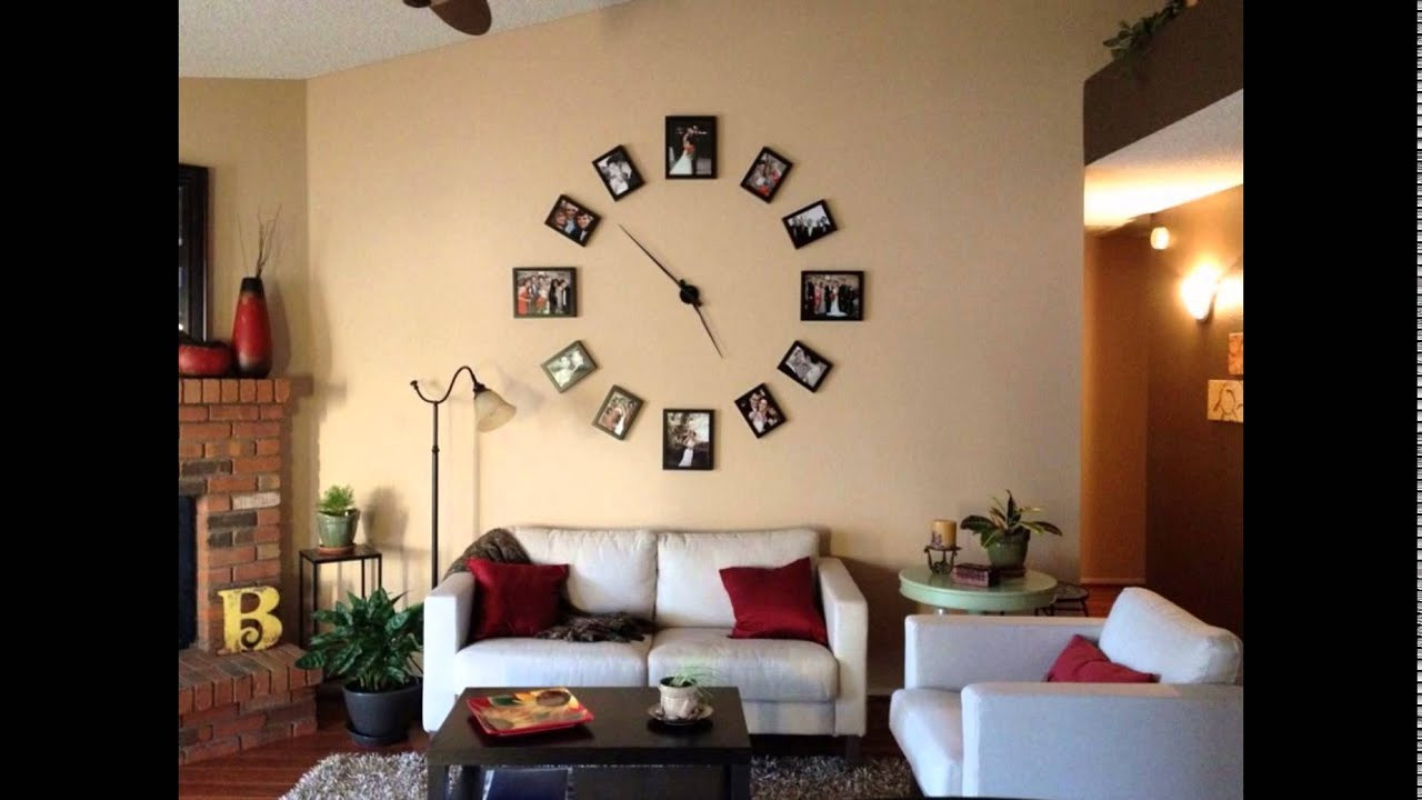 Wall Clock For Living Room
 creative wall clock photo display design for minimalist