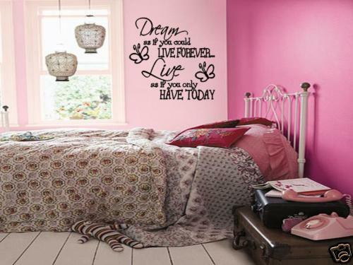 Wall Decor Teenage Girl Bedroom
 DREAM LIVE Girls Teen Bedroom Vinyl Wall Art Decal Sticker