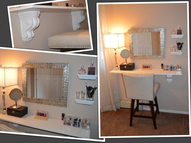 Wall Mounted Bedroom Vanity
 DIY Makeup Vanity Find some decorative shelf mounting a