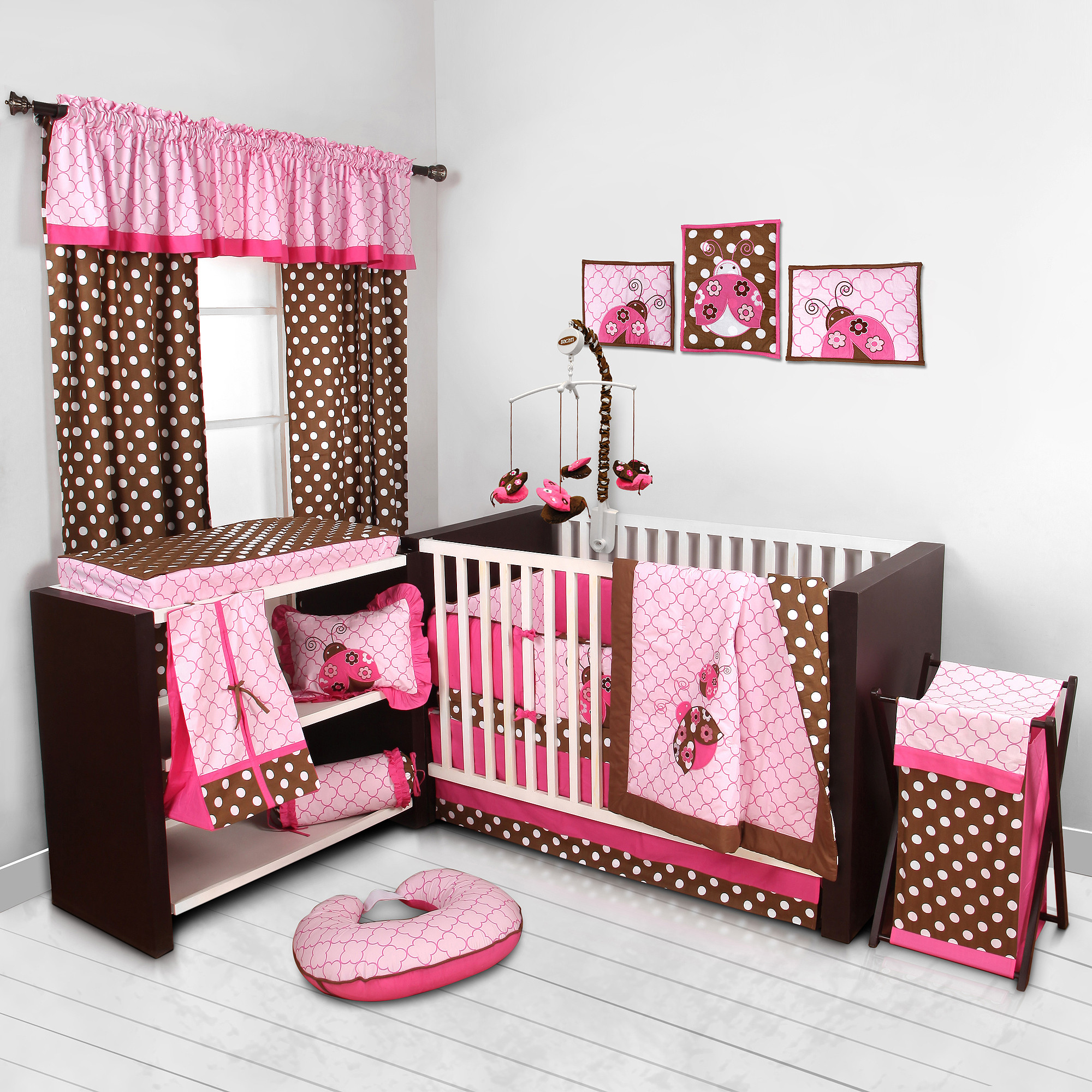 Walmart Baby Room Decor
 Ladybugs Pink Chocolate Crib Bedding Collection Walmart
