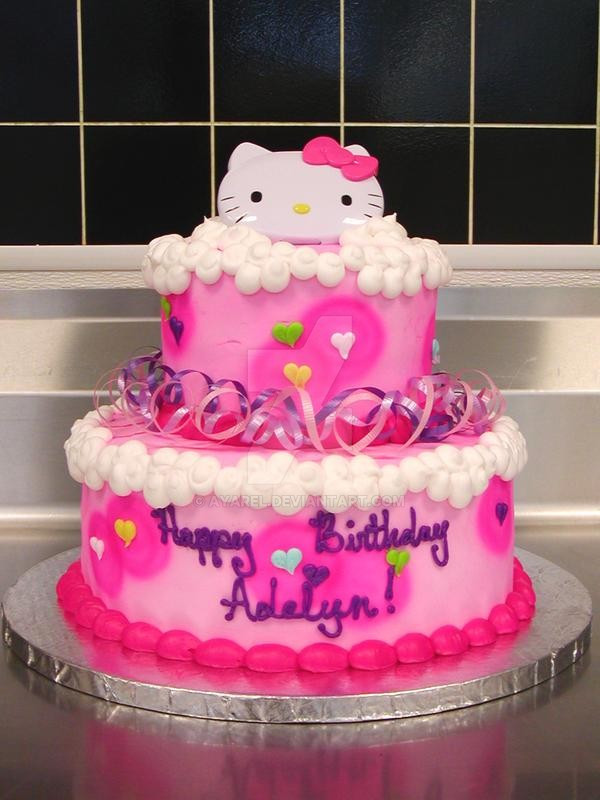 Walmart Cakes Birthday
 Hello Kitty birthday cake by ayarel on DeviantArt