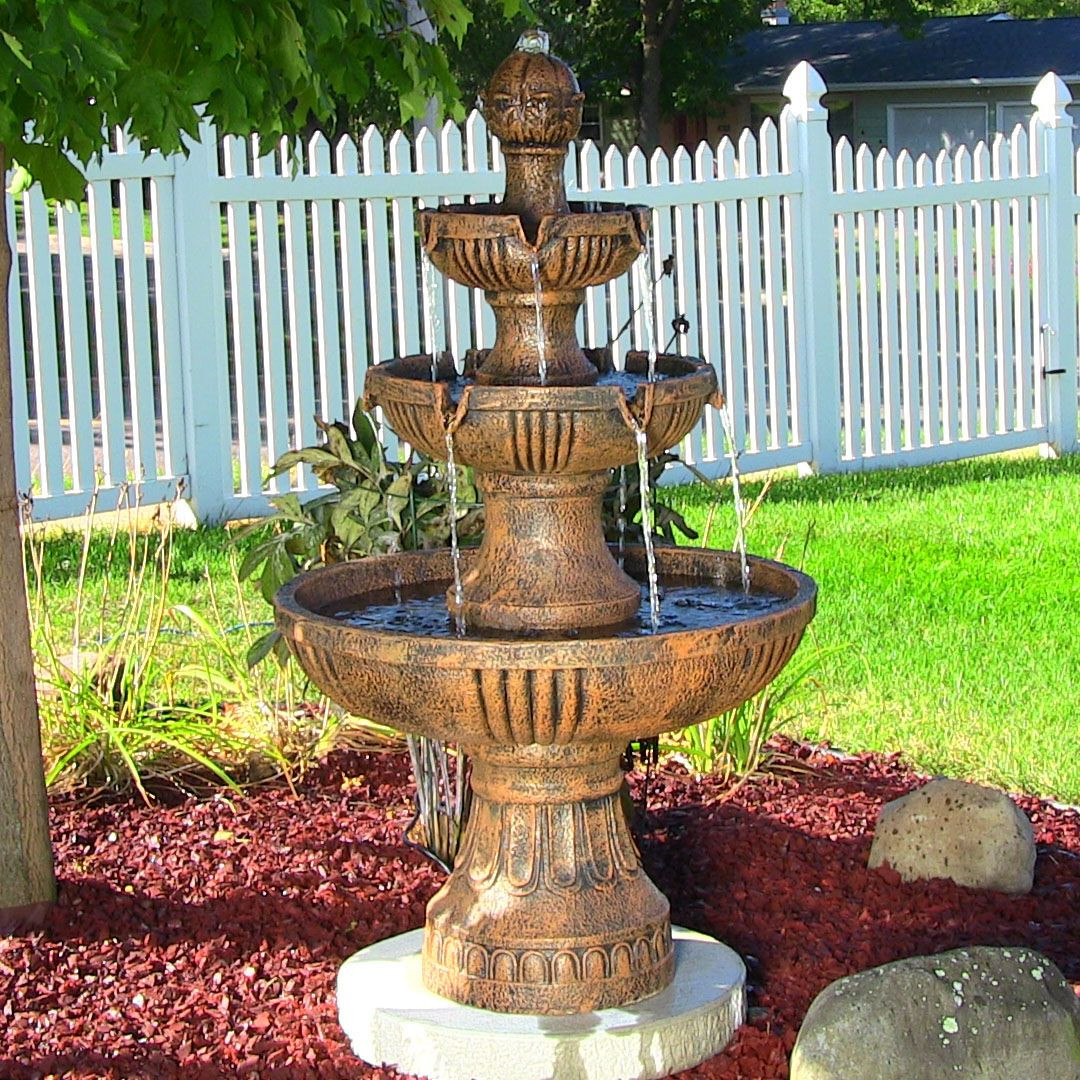 Water Fountain Landscape
 Sunnydaze 3 Tier Flower Blossom Water Fountain EonShoppee