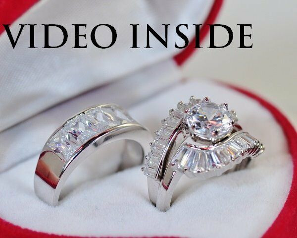 Wedding Band Sets For Him And Her
 For Him and Her 3 Pieces Wedding Set Engagement Ring