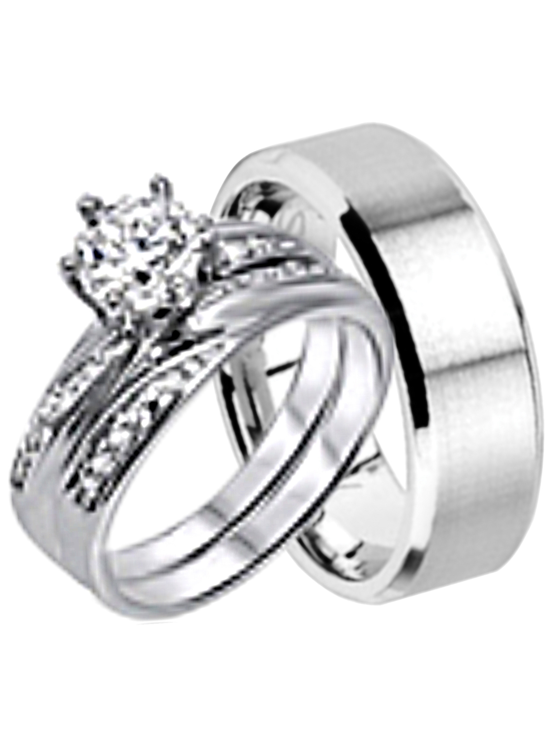 Wedding Band Sets For Him And Her
 His and Hers Wedding Ring Set Matching Wedding Bands for
