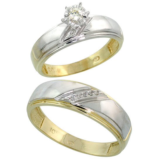 Wedding Band Sets For Him And Her
 Buy 10k Yellow Gold 2 Piece Diamond wedding Engagement