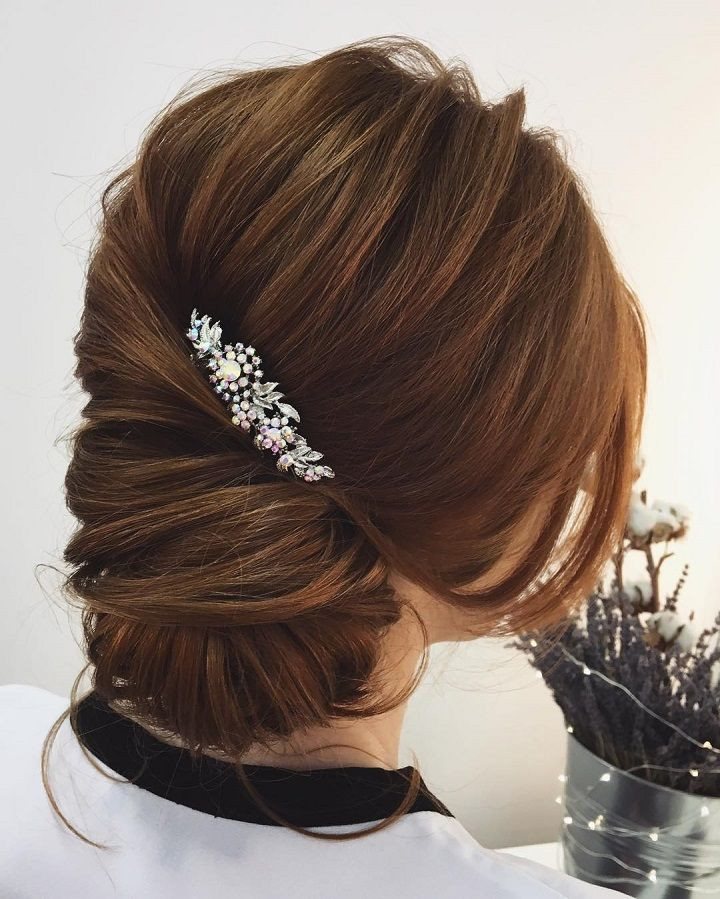 Wedding Bun Hairstyle
 This low bun twist updo hairstyle perfect for any wedding
