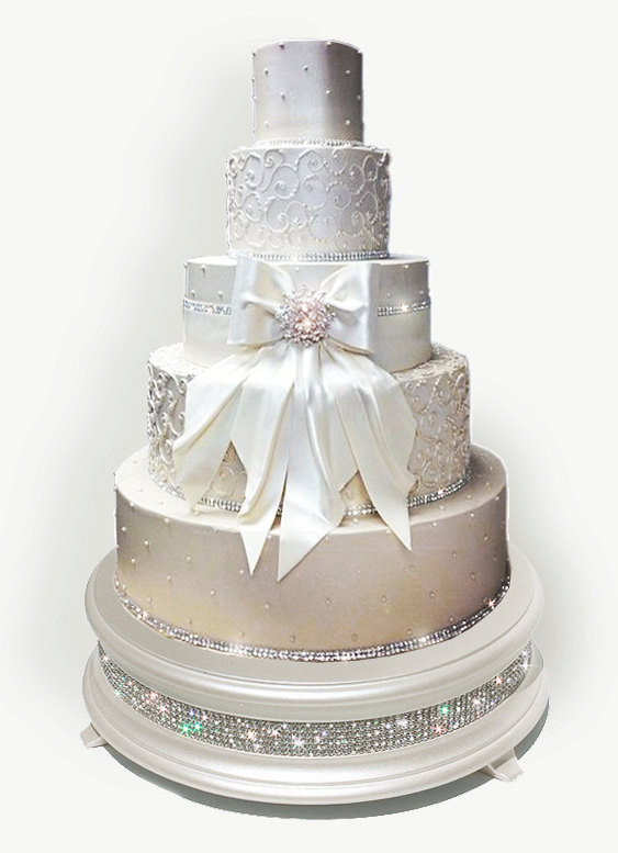 Wedding Cake Base
 18 inch Ivory Pearl Diamond Bling Wedding Cake Stand