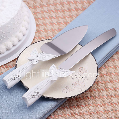 Wedding Cake Knife And Server Set
 Serving Sets Wedding Cake Knife Beautiful Butterfly Design