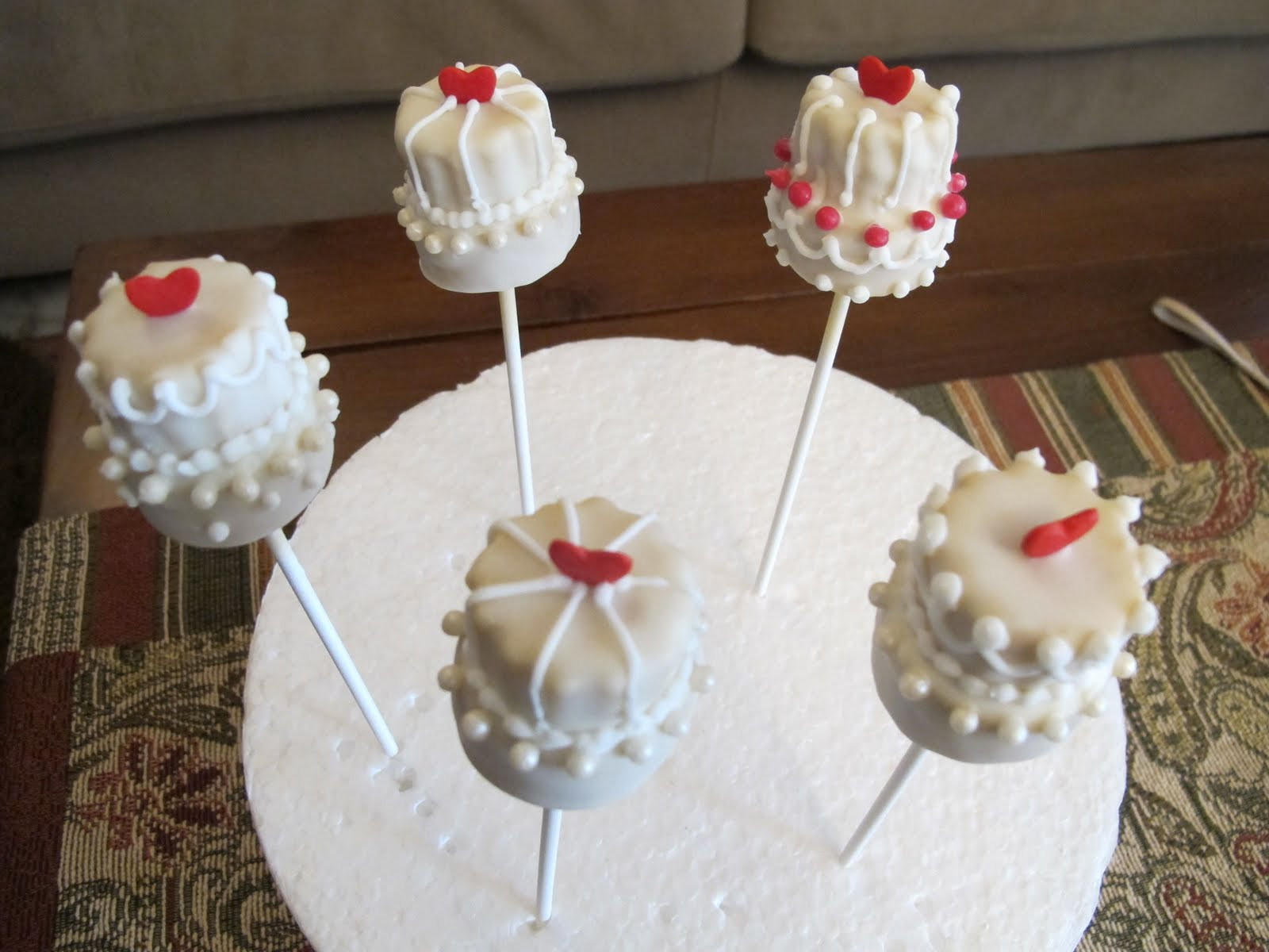 Wedding Cake Pops
 Pink Oven Cakes and Cookies Wedding cake pop