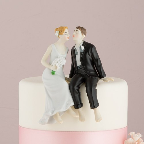 Wedding Cake Toppers Bride And Groom
 Whimsical Sitting Bride and Groom Cake Topper The Knot Shop