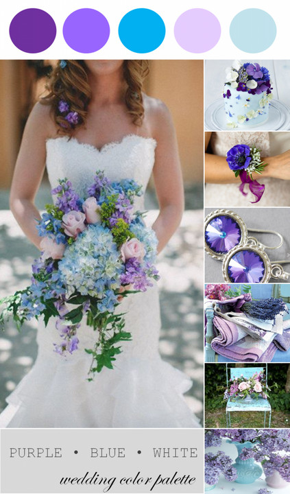 Wedding Color Pallets
 Wedding Color Palette Purple Blue and White