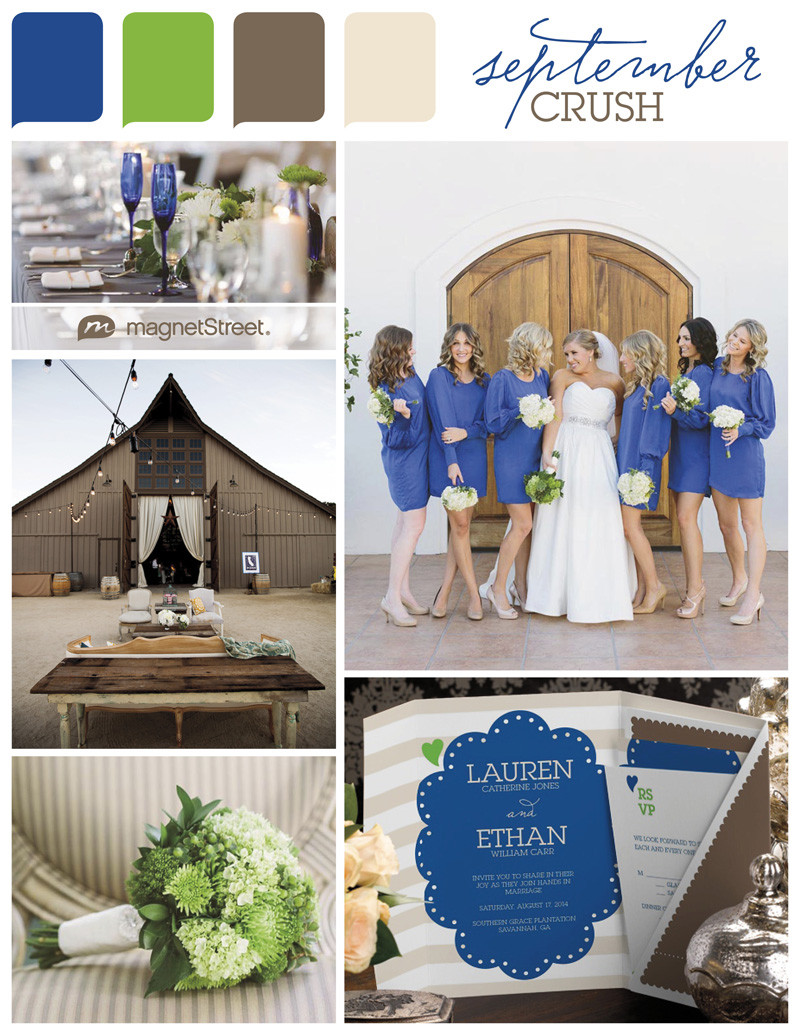 Wedding Colors For September
 Color Monday A Cool September WeddingColor Monday A Cool