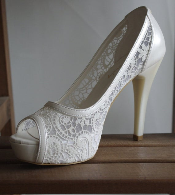 Wedding Dancing Shoes
 Lace Bridal Wedding shoes 8616 with my t by bosphorusshop