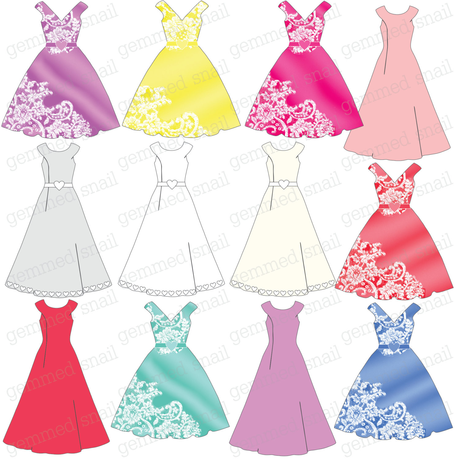 Wedding Dress Clipart
 Wedding clipart wedding dress clipart and by GemmedSnail