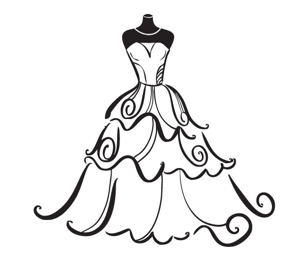 Wedding Dress Clipart
 Vintage Wedding Dress Clipart