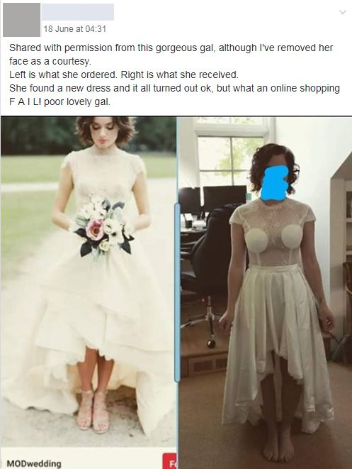 Wedding Dress Fails
 Bride has to order second wedding dress after online