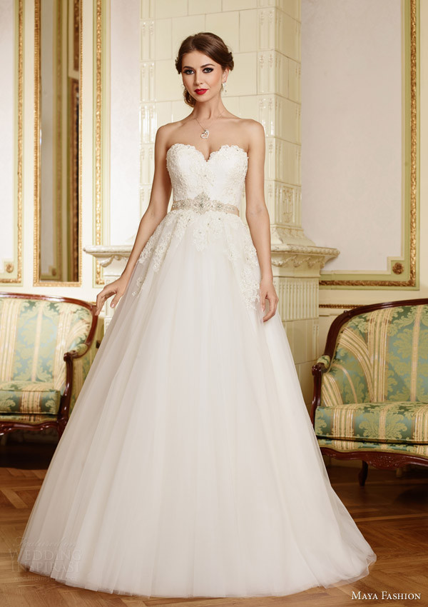 Wedding Dress Sweetheart Neckline
 Maya Fashion 2015 Wedding Dresses — Royal Bridal