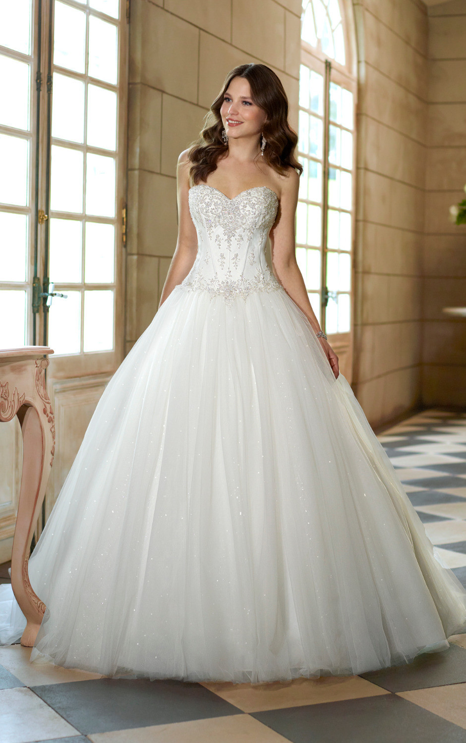 Wedding Dresses Princess
 2014 Sweetheart Beaded Lace Sparkle Ball Gown Princess
