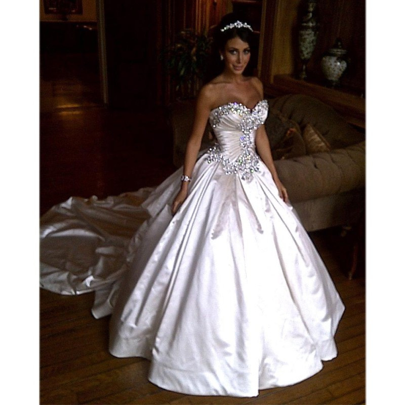 Wedding Dresses With Bling
 Aliexpress Buy Ivory Bling Pnina Tornai Wedding