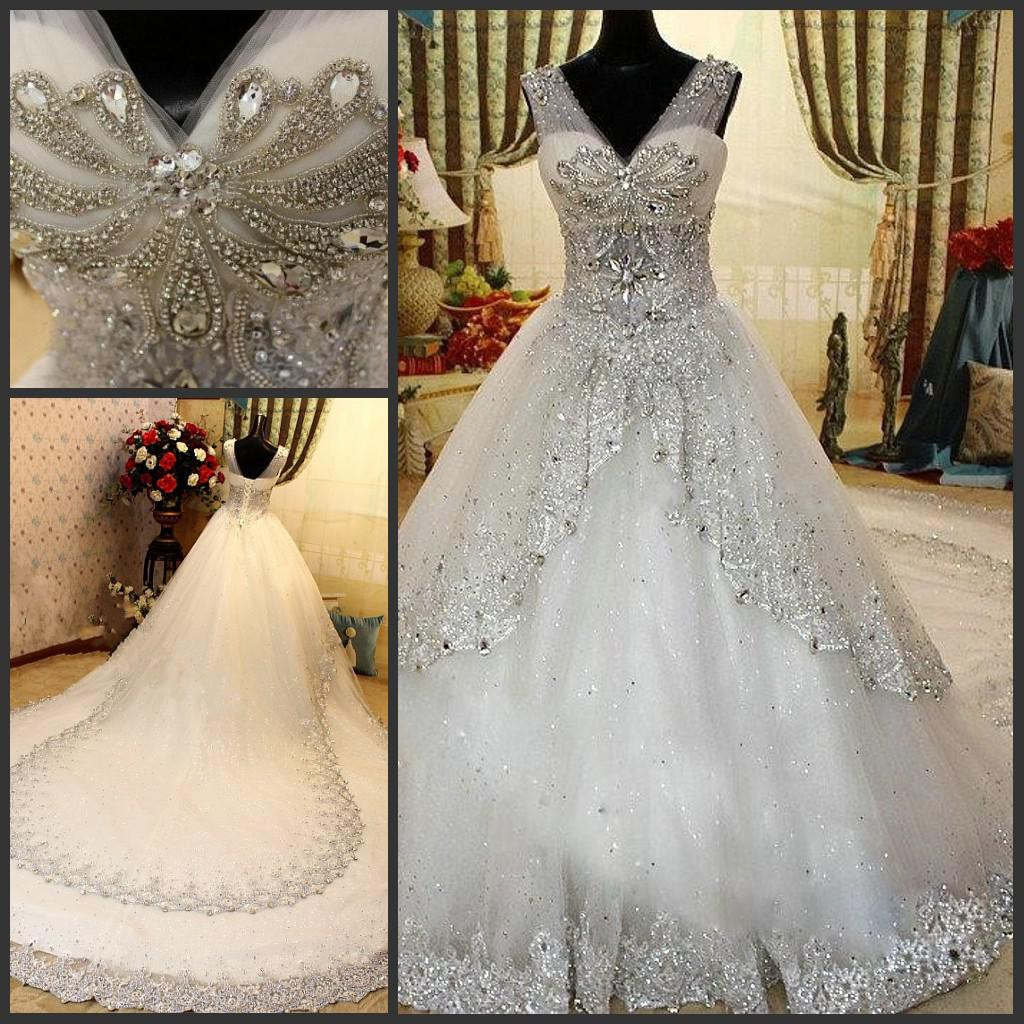 Wedding Dresses With Bling
 Discount Luxury Rhinestone Wedding Dresses Bling Bling