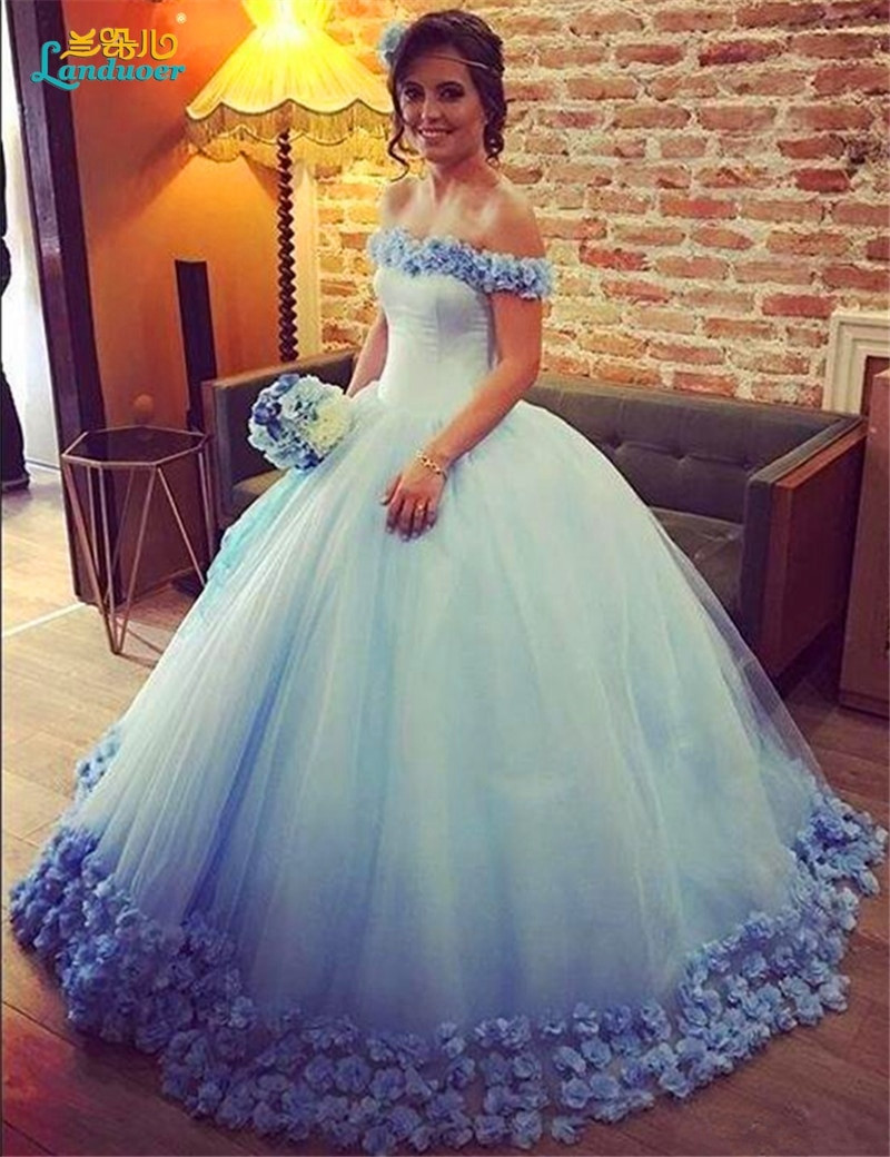 Wedding Dresses With Blue
 Aliexpress Buy light blue wedding dresses 2017 ball
