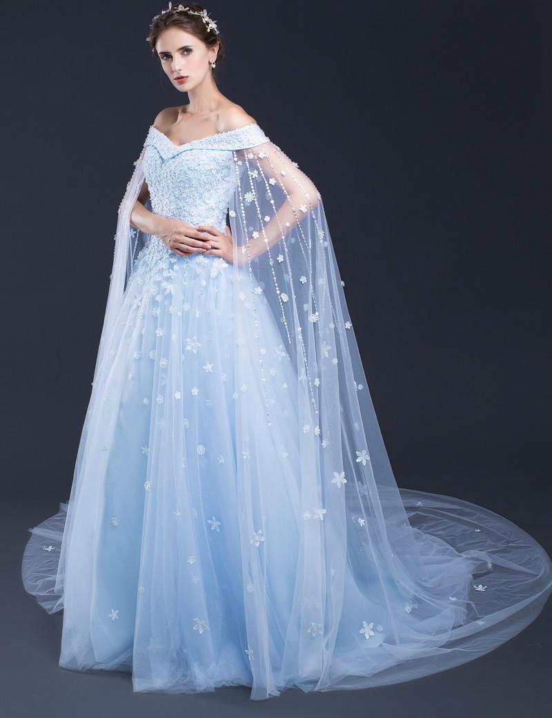 Wedding Dresses With Blue
 Blue Wedding Dresses Long Bridal Gowns Bridal Gowns With