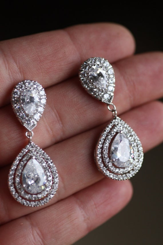 Wedding Drop Earrings
 Bridal Earrings Wedding Swarovski Crystal chandelier