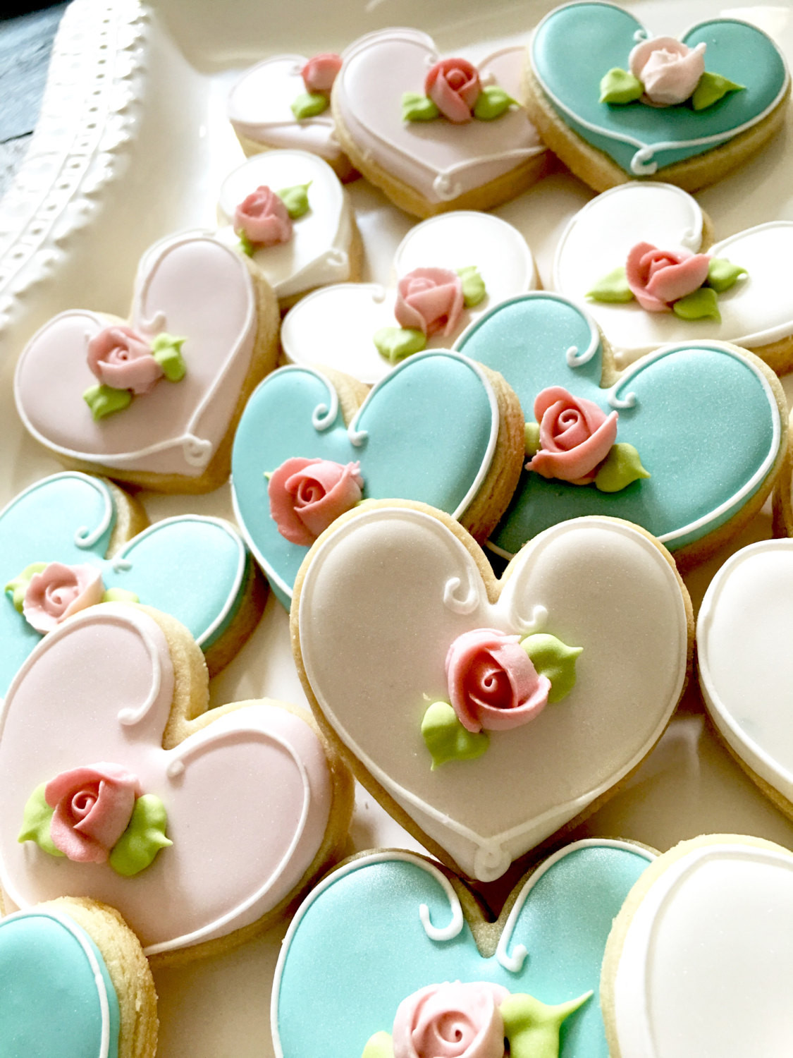 Wedding Favor Cookies
 24 Pcs Assorted Color Heart Cookie Favor Wedding Favors