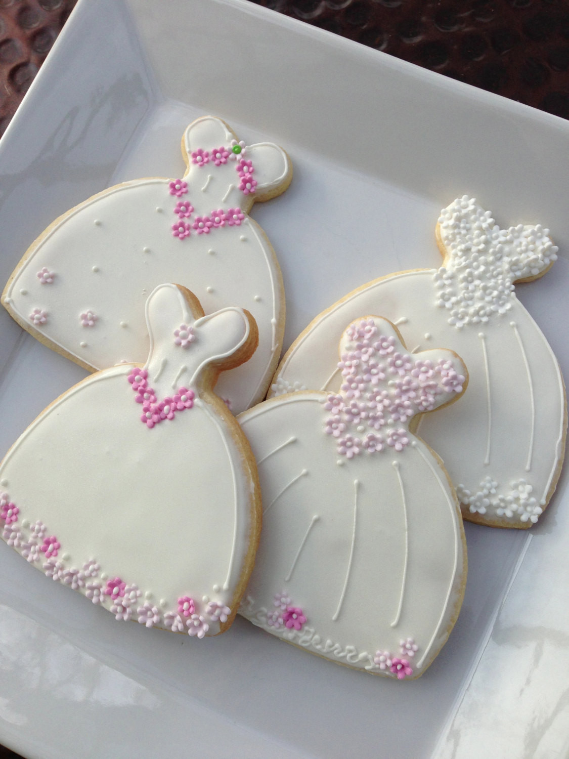 Wedding Favor Cookies
 Decorated Cookie Wedding Dress cookie Favor