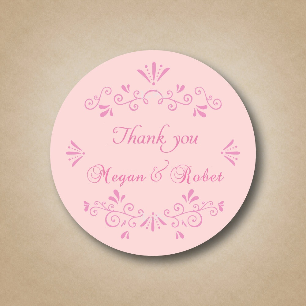 Wedding Favor Stickers
 Personalized Pink Wedding Party Favor Labels Stickers