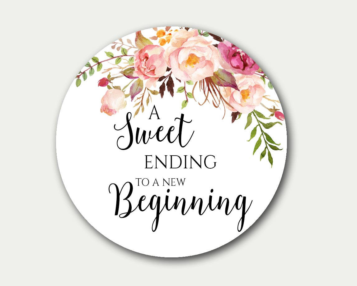 Wedding Favor Stickers
 Wedding Favor Tag A Sweet Ending To A New Beginning Favor