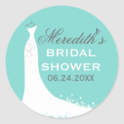 Wedding Favor Stickers
 Bridal Shower Favor Sticker Wedding Gown