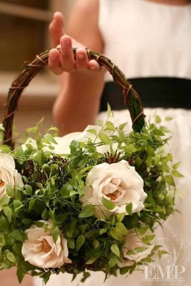 Wedding Flower Basket
 Green Wedding Flower Girl Basket Weddbook