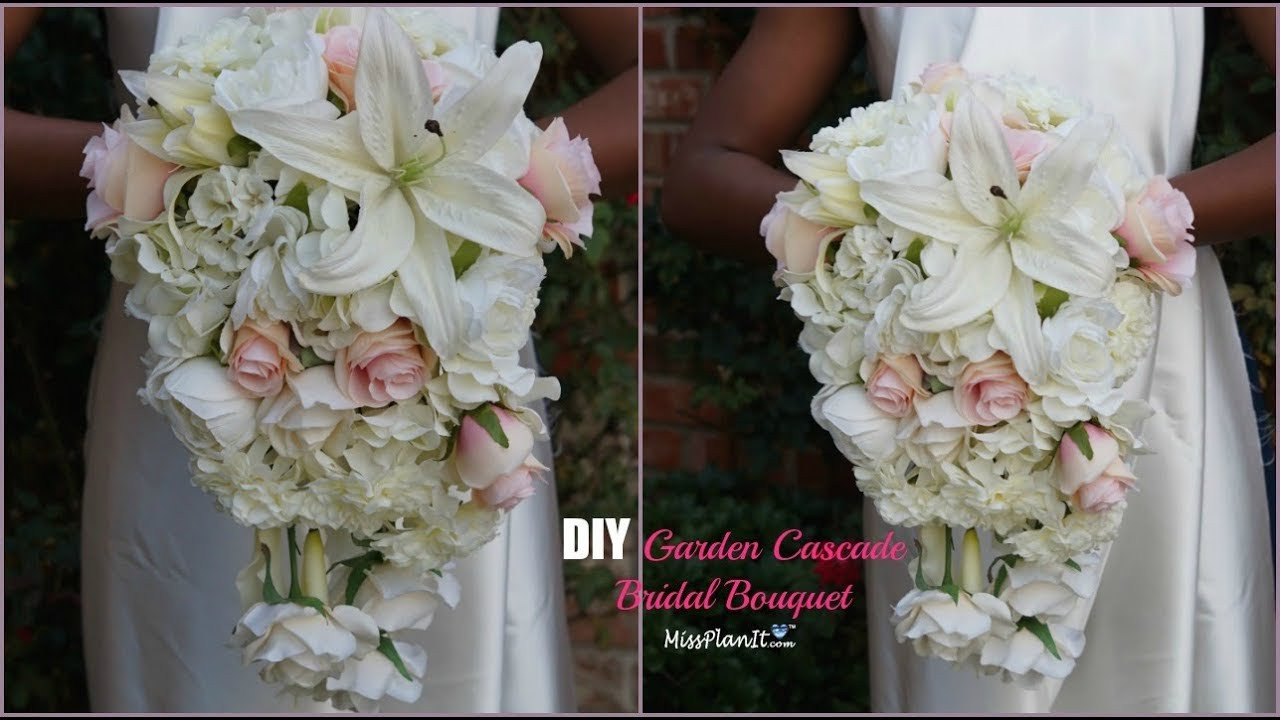 Wedding Flowers DIY
 DIY Garden Cascading Bridal Wedding Bouquet