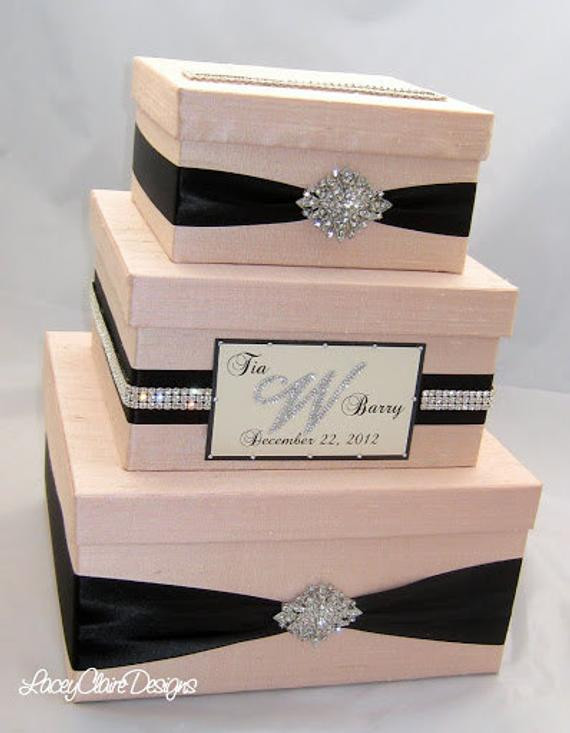 Wedding Gift Boxes Ideas
 Wedding Gift Box Bling Card Box Blush Pink Wedding Box