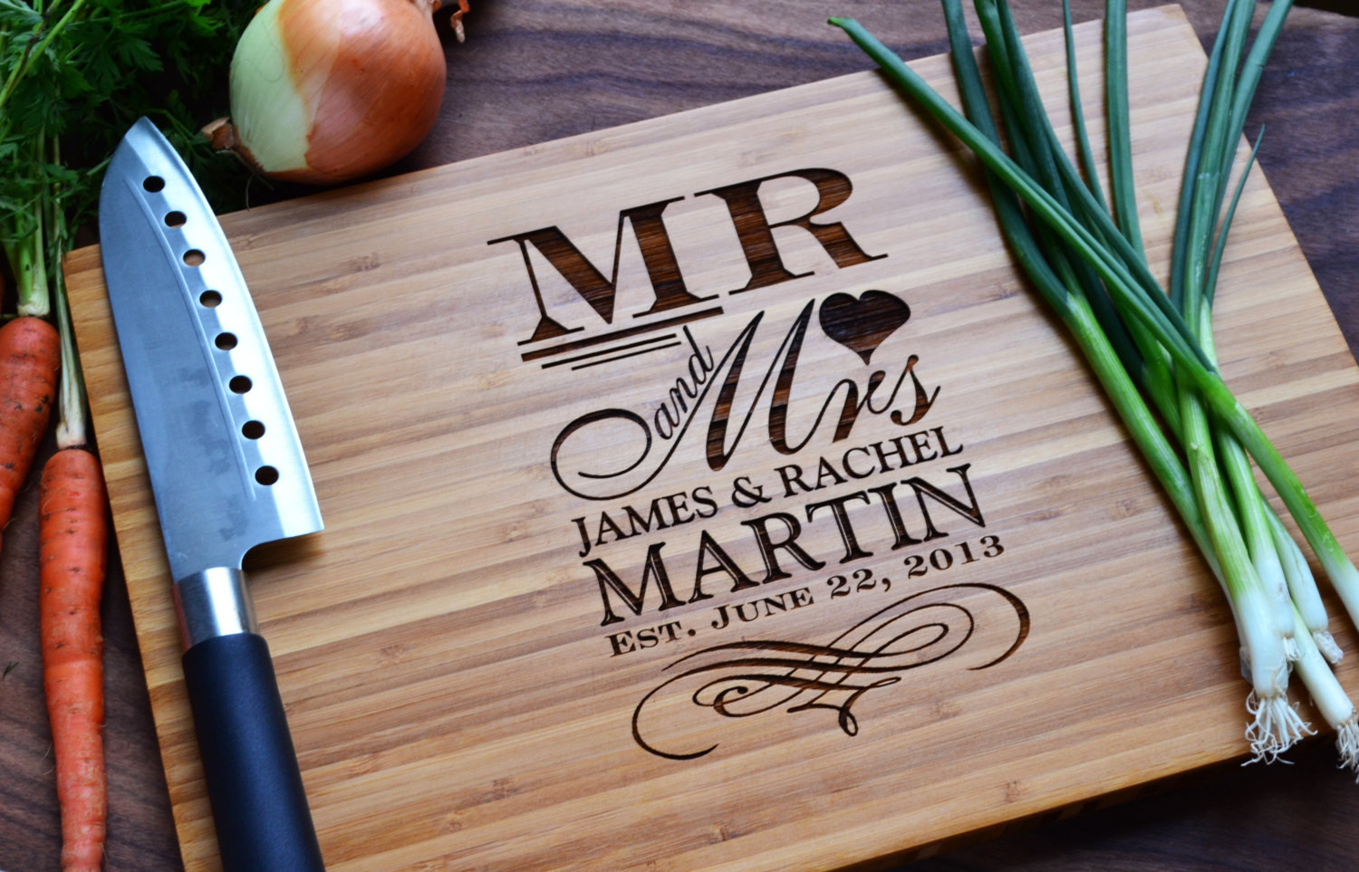 Wedding Gift Engraving Ideas
 Personalized Cutting Board Mr and Mrs Engraved