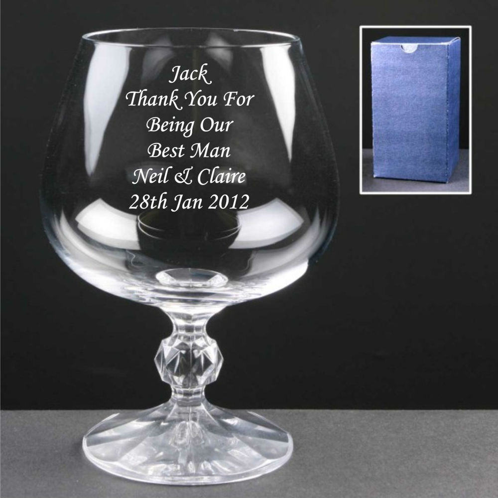 Wedding Gift Engraving Ideas
 personalised engraved brandy glass usher ts wedding