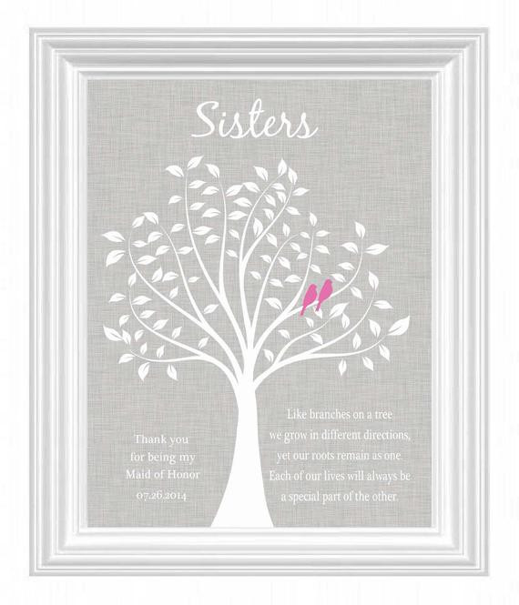 Wedding Gift From Maid Of Honor
 Sisters Personalized Gift Maid of Honor Gift Wedding Gift