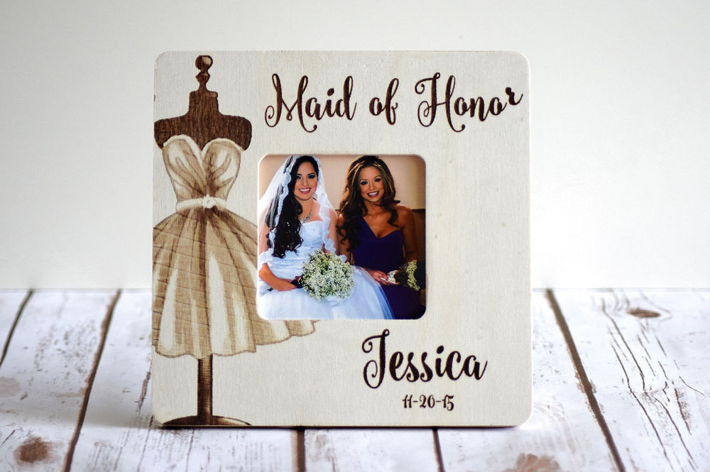 Wedding Gift From Maid Of Honor
 Personalized picture frame Maid of Honor t Bridesmaid