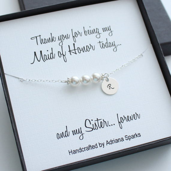 Wedding Gift From Maid Of Honor
 Personalized Maid Honor Gifts Personalized Pearl