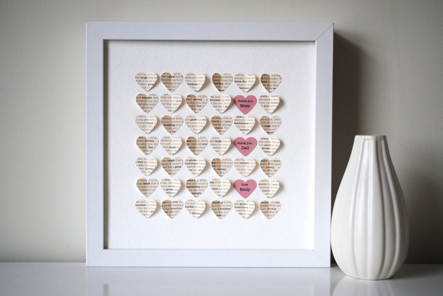 Wedding Gifts For Parents
 Parents Thank You Gift Personalized 3D Hearts Made