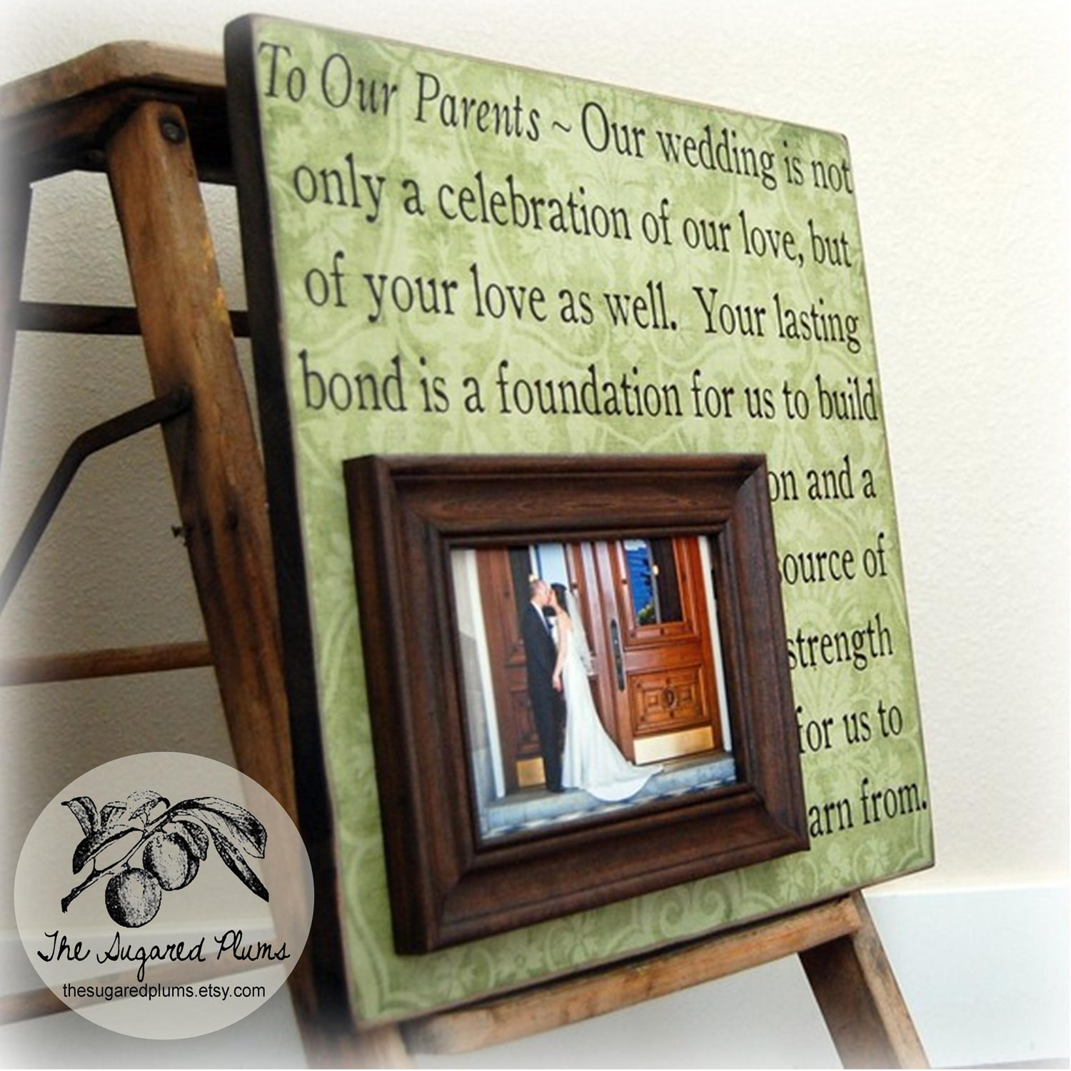 Wedding Gifts For Parents
 Parent Wedding Gift Personalized Picture Frame Wedding Thank