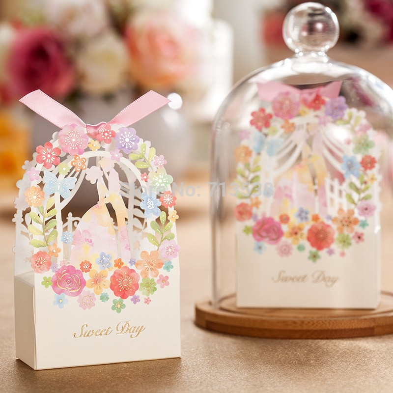 Wedding Gifts For Wedding Party
 25pcs Bride And Groom Wedding Favor Box Flower Gift Box
