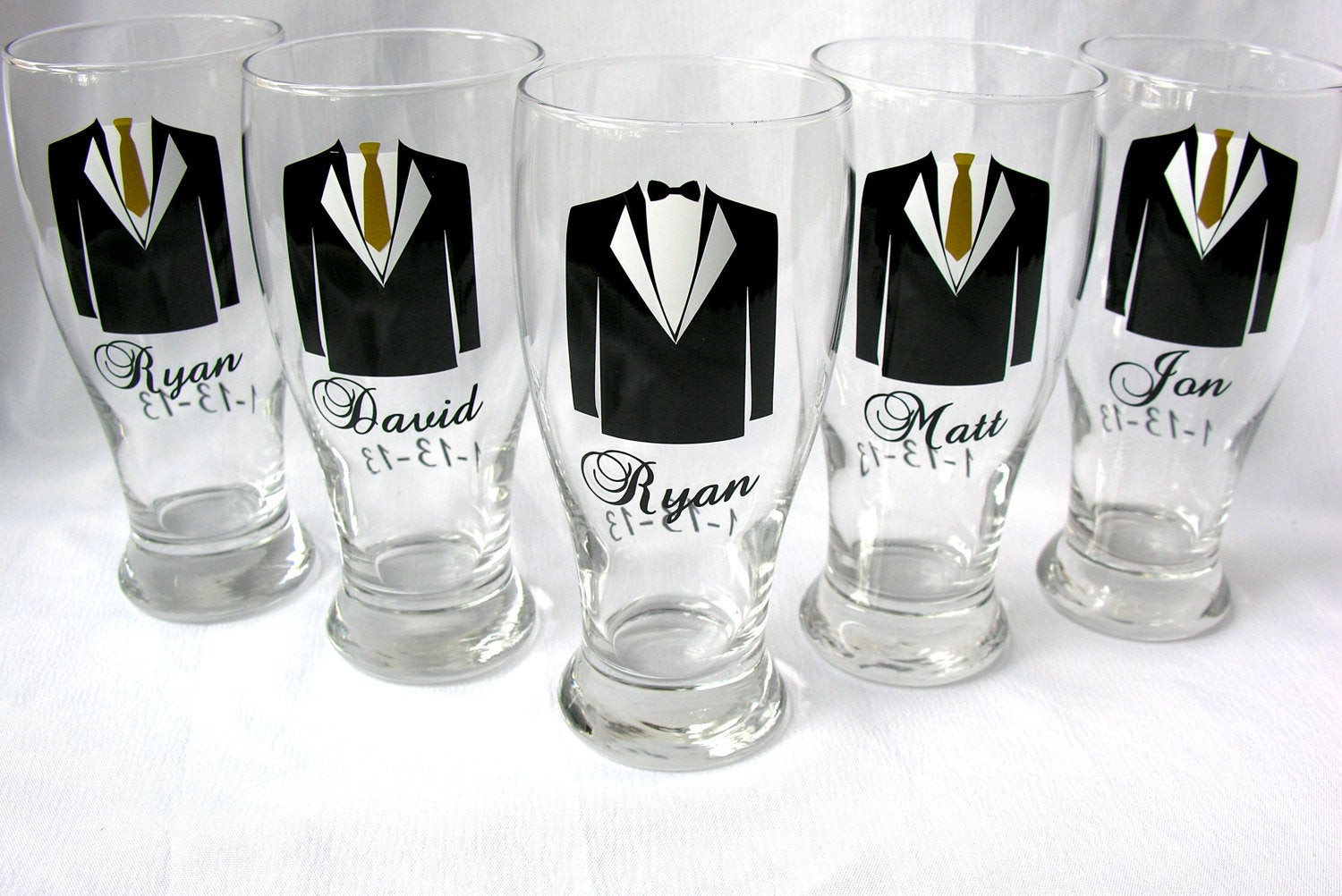 Wedding Gifts For Wedding Party
 Groomsmen Tux pilsner glasses with for wedding party ts
