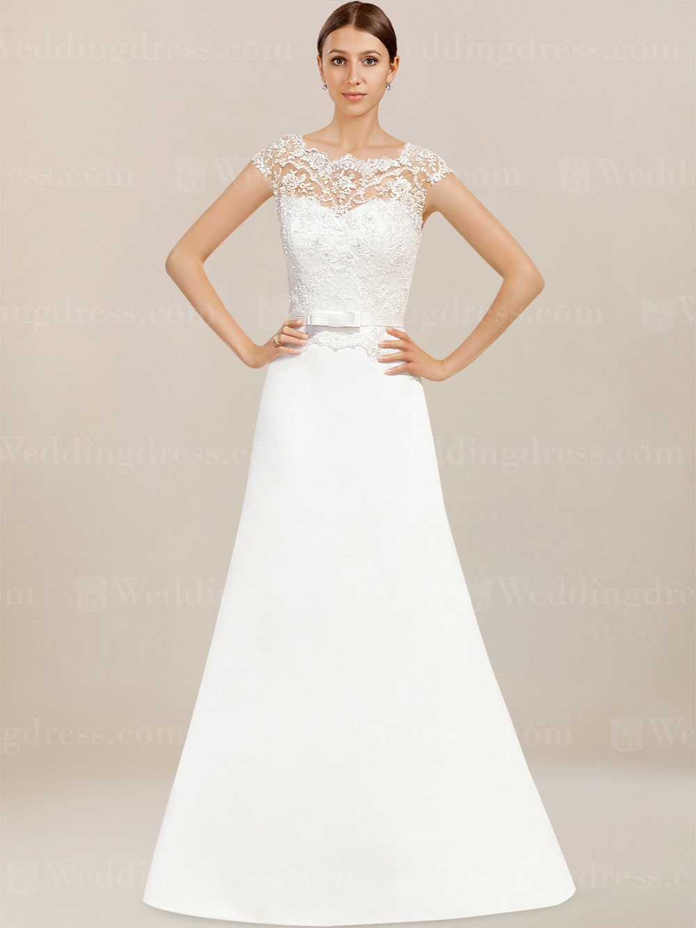 Wedding Gowns With Cap Sleeves
 Cap Sleeve Wedding Dresses $253