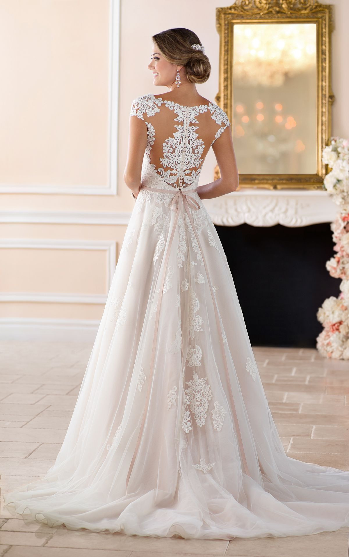 Wedding Gowns With Cap Sleeves
 Romantic Cap Sleeve Wedding Dress With Cameo Back in 2019