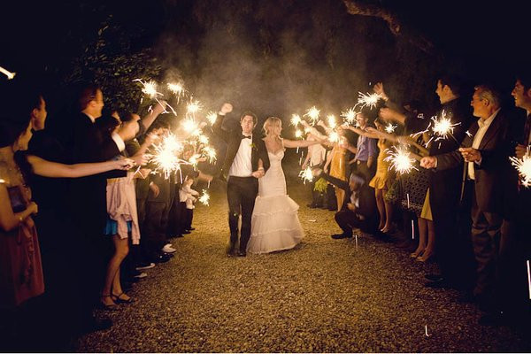 Wedding Grand Exit Sparklers
 Summer Weddings Incorporate Backyard BBQ Favorites Into